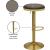Brody Velvet Adjustable Swivel Stool with Brushed Gold Base