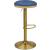 Brody Velvet Adjustable Swivel Stool with Brushed Gold Base