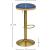Brody Velvet Adjustable Swivel Stool with Brushed Gold Base