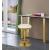 Brody Velvet Adjustable Swivel Stool with Brushed Gold Base