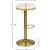 Brody Velvet Adjustable Swivel Stool with Brushed Gold Base
