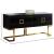 Beth 4-Door Lacquer Buffet with Stainless Steel Base & Handles