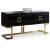 Beth 4-Door Lacquer Buffet with Stainless Steel Base & Handles