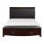 Lyric Leatherette/Wood/Wood Veneer Sleigh Platform Bed w/ Footboard Storage