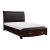 Lyric Leatherette/Wood/Wood Veneer Sleigh Platform Bed w/ Footboard Storage