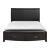 Lyric Leatherette/Wood/Wood Veneer Sleigh Platform Bed w/ Footboard Storage, Queen Size