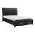 Lyric Leatherette/Wood/Wood Veneer Sleigh Platform Bed w/ Footboard Storage
