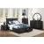 Lyric Leatherette/Wood/Wood Veneer Sleigh Platform Bed w/ Footboard Storage, King Size