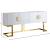 Beth 4-Door Lacquer Buffet with Gold Stainless Steel Base & Handles