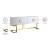 Beth 4-Door Lacquer Buffet with Stainless Steel Base & Handles