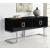 Beth 4-Door Lacquer Buffet with Stainless Steel Base & Handles