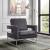 Noah Velvet Accent Chair with Chrome Iron Base