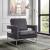 Noah Velvet Accent Chair with Chrome Iron Base