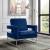 Noah Velvet Accent Chair with Chrome Iron Base