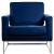 Noah Velvet Accent Chair with Chrome Iron Base