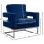 Noah Velvet Accent Chair with Chrome Iron Base