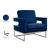 Noah Velvet Accent Chair with Chrome Iron Base