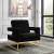 Noah Velvet Accent Chair with Gold Stainless Steel Base