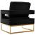 Noah Velvet Accent Chair with Gold Stainless Steel Base