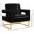 Noah Velvet Accent Chair with Gold Stainless Steel Base