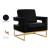 Noah Velvet Accent Chair with Gold Stainless Steel Base