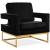 Noah Velvet Accent Chair with Gold Stainless Steel Base