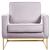 Noah Velvet Accent Chair with Gold Stainless Steel Base