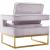 Noah Velvet Accent Chair with Gold Stainless Steel Base