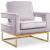 Noah Velvet Accent Chair with Gold Stainless Steel Base