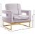Noah Velvet Accent Chair with Gold Stainless Steel Base