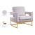 Noah Velvet Accent Chair with Gold Stainless Steel Base