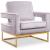 Noah Velvet Accent Chair with Gold Stainless Steel Base