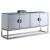 Marbella 4-Door Mirrored Sideboard with Chrome Stainless Steel Base & Handles