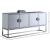 Marbella 4-Door Mirrored Sideboard with Chrome Stainless Steel Base & Handles