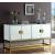 Marbella 4-Door Mirrored Sideboard with Gold Stainless Steel Base & Handles