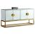 Marbella 4-Door Mirrored Sideboard with Gold Stainless Steel Base & Handles