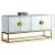 Marbella 4-Door Mirrored Sideboard with Stainless Steel Base & Handles