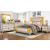 Claire 2-Drawer Nightstand Gloss Wood Bedside Table with Gold LED Trim & Mirror Accents