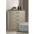 Casey 5-Drawer Chest Tall Fluted Cream Wood Bedroom Chest of Drawers with Gold Pulls