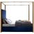 Jones Velvet Queen Size Canopy Bed