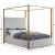 Jones Faux Leather Queen Size Canopy Bed