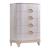 Elizabeth 5-Drawer Chest Pearl White Curved Art Deco Tall Bedroom Chest with Gold Round Pulls