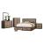 Miter Wood/Wood Veneer Platform Bedroom Set w/ Footboard Storage