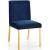 Opal Velvet Dining Chair with Gold Stainless Steel Base