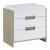 Arden 2-Drawer Nightstand Two-Tone White & Wood Finish with Brushed Gold Handles