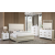 Arden Modern Bed Two-Tone Upholstered Headboard with Wood Panel Footboard
