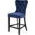 Nikki Velvet Counter Stool with Espresso Wood Legs