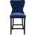 Nikki Velvet Counter Stool with Espresso Wood Legs