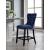 Nikki Velvet Counter Stool with Espresso Wood Legs