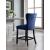 Nikki Velvet Counter Stool with Espresso Wood Legs